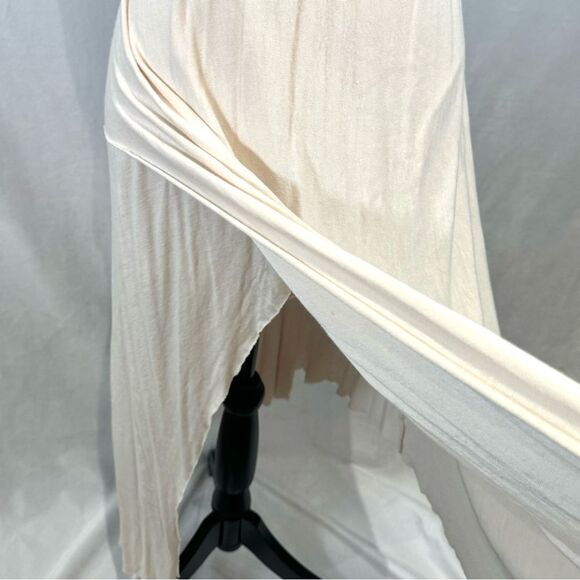 Free People ivory cross rope detail backless asymmetrical midi dress size small - Picture 10 of 12